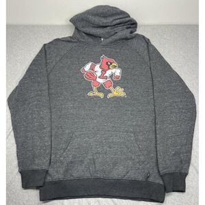 Louisville Cardinals Hoodie Sweatshirt Mens Medium Gray NCAA Basketball 19Nine